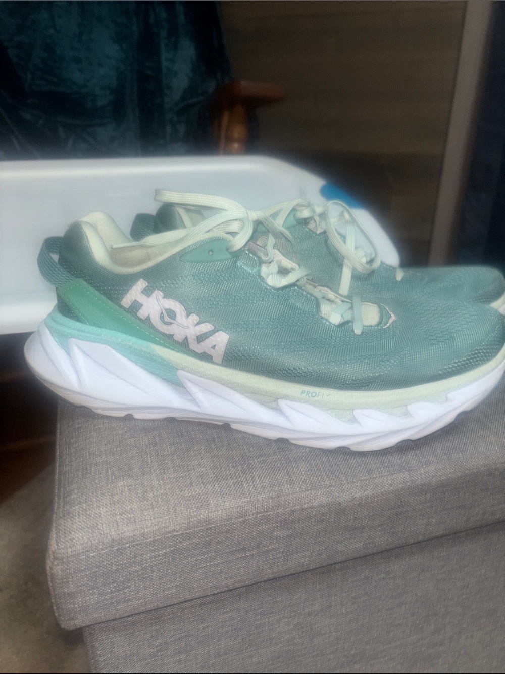Hoka Women's Athletic Shoes in Teal and White